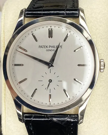 2017 Patek Philippe Calatrava 37MM Silver Dial Leather Strap (5196G-001)