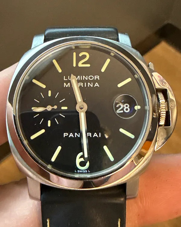 Panerai Luminor Marina 40MM Black Dial Leather Strap (PAM00048)