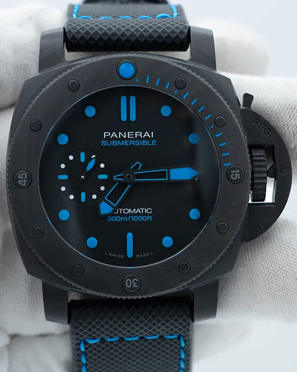 Panerai Submersible Carbotech 42MM Black Dial Rubber Strap (PAM00960)