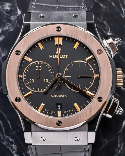 Hublot Classic Fusion Chronograph 45MM Black Dial Leather Strap (521.NO.1181.RX)