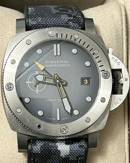 2023 Panerai Submersible GMT "Navy SEALs" L.E. 44MM Grey Dial Textile Strap (PAM01323)