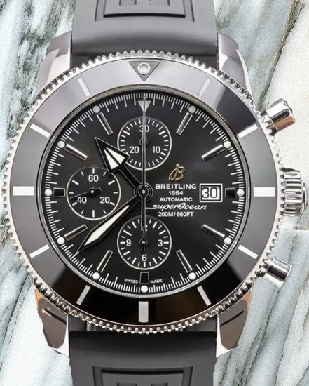 2018 Breitling Superocean Heritage II Chronograph 46MM Black Dial Rubber Strap (A1331212/BF78)