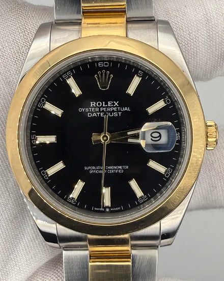 2022 Rolex Datejust 41MM Black Dial Two-Tone Oyster Bracelet (126303)