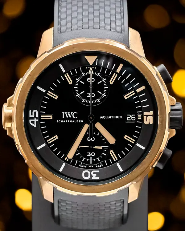 2015 IWC Schaffhausen Aquatimer "Expedition Charles Darwin" Edition 44MM Black Dial Rubber Strap (IW379503)