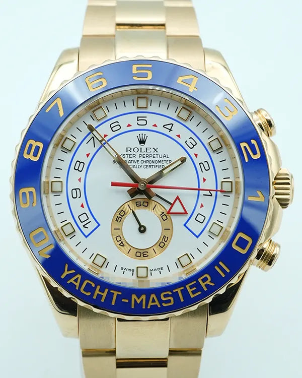 2009 Rolex Yacht-Master II 44MM White Dial Yellow Gold Oyster Bracelet (116688)