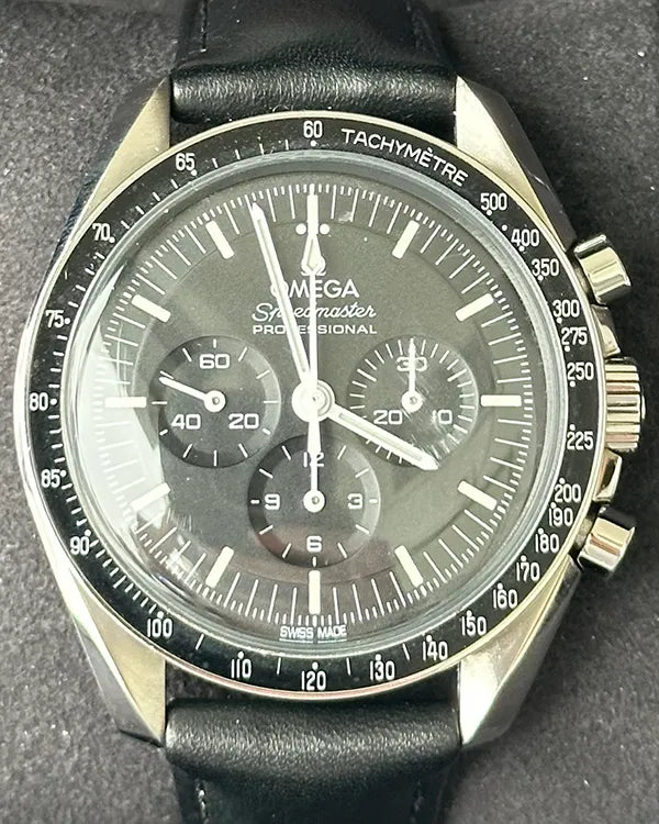 2021 Omega Speedmaster Professional Moonwatch 42MM Black Dial Leather Strap (310.32.42.50.01.001)