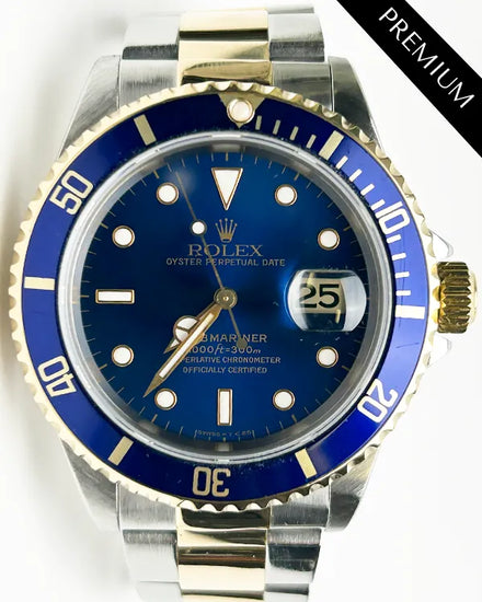 1997 Rolex Submariner Date "Bluesy" 40MM Blue Dial Two-Tone Oyster Bracelet (16613)