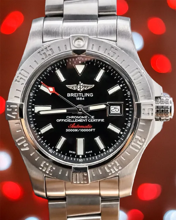 Breitling Avenger II Seawolf 45MM Black Dial Steel Bracelet (A17331101B1A1)