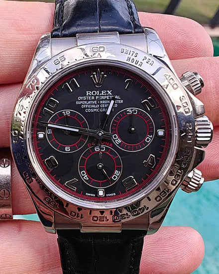 Rolex Cosmograph Daytona 40MM Grey Dial Leather Strap (116519)