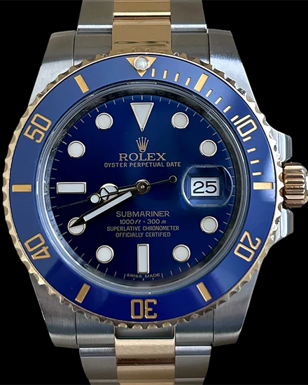 No Reserve - Rolex Submariner Date "Bluesy" 40MM Blue Dial Two-Tone Oyster Bracelet (116613LB)