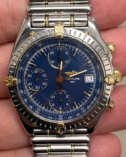 Breitling Chronomat 39MM Blue Dial Two-Tone Bracelet (B13050.1)