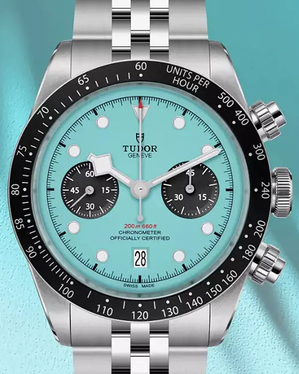 2025 Tudor Black Bay Chrono S.E. 41MM "Flamingo" Blue Turquoise Dial Steel Bracelet (79360-0024)