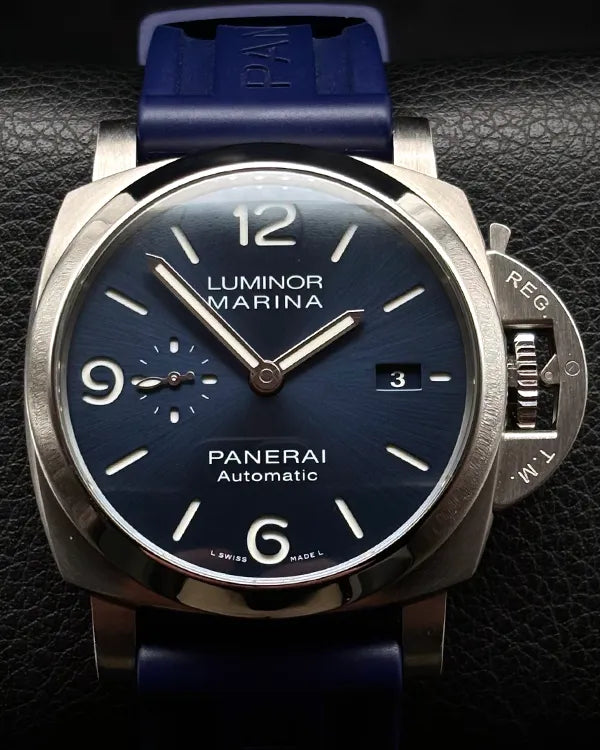 2020 Panerai Luminor Marina 44MM Blue Dial Rubber Strap (PAM01313)