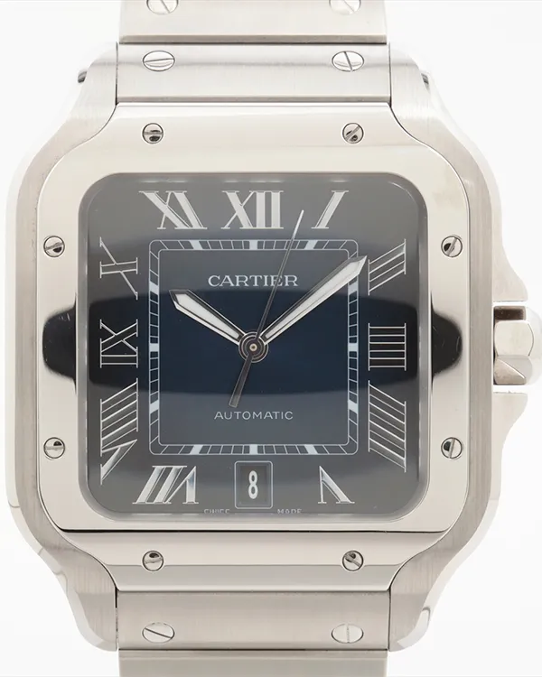 Cartier Santos De Cartier 39MM Blue Dial Steel Bracelet (WSSA0030)