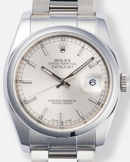 2010 Rolex Datejust 36MM Silver Dial Oyster Bracelet (116200)