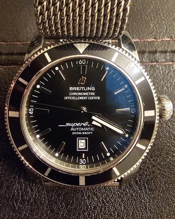 No Reserve - 2008 Breitling Superocean Heritage 46MM Black Dial Steel Bracelet (A17320)