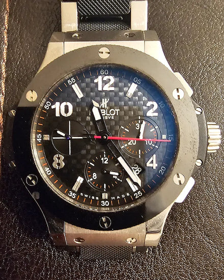 No Reserve - 2008 Hublot Big Bang 44MM Carbon Fiber Dial Steel Bracelet (301.SB.131.SB)