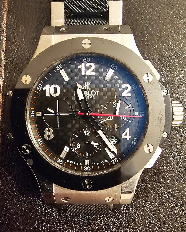No Reserve - 2008 Hublot Big Bang 44MM Carbon Fiber Dial Steel Bracelet (301.SB.131.SB)