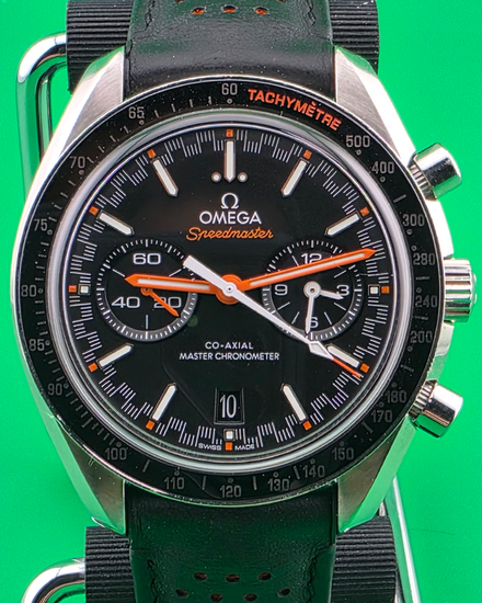 Omega Speedmaster Racing 44.25MM Black Dial Leather Strap (329.32.44.51.01.001)