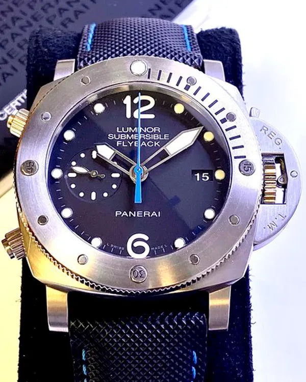2021 Panerai Submersible 1950 3 Days 47MM Black Dial Leather Strap (PAM00614)
