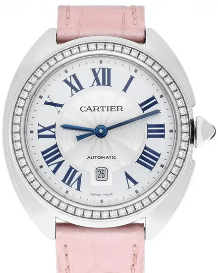 2019 Cartier Cle De Cartier 31MM Silver Dial Leather Strap (W4CL0005)