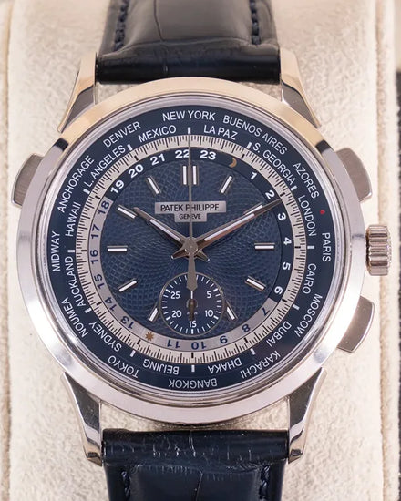 2021 Patek Philippe World Time 39.5MM Blue Dial Leather Strap (5930G)