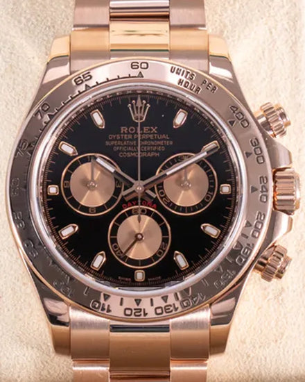 2023 Rolex Cosmograph Daytona 40MM Black Dial Rose Gold Oyster Bracelet (116505)