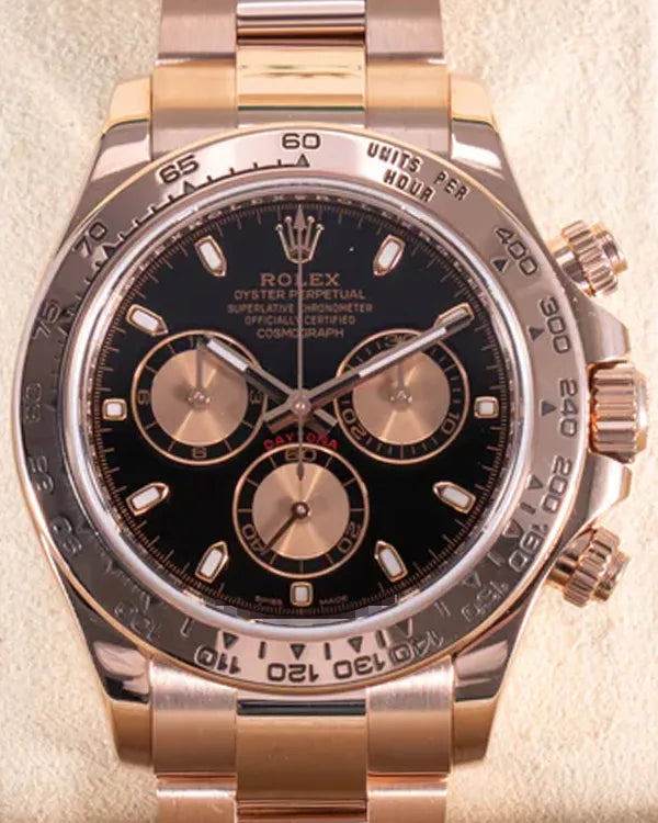 2023 Rolex Cosmograph Daytona 40MM Black Dial Rose Gold Oyster Bracelet (116505)
