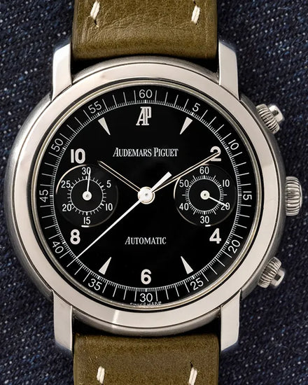 Audemars Piguet Jules Audemars 38MM Black Dial Aftermarket Leather Strap (25859ST)