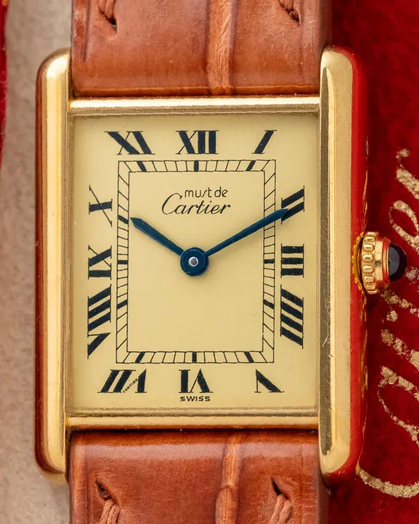Cartier Tank Must de Cartier 30MM Quartz Champagne Dial Leather Strap (590005)