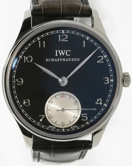 Rare IWC Schaffhausen Portugieser Red 60 "Black Panda" Edition 44MM Black Dial Leather Strap (IW545404)