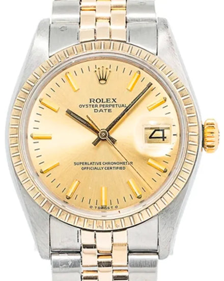Rolex Oyster Perpetual Date 34MM Champagne Dial Two-Tone Jubilee Bracelet (1505)