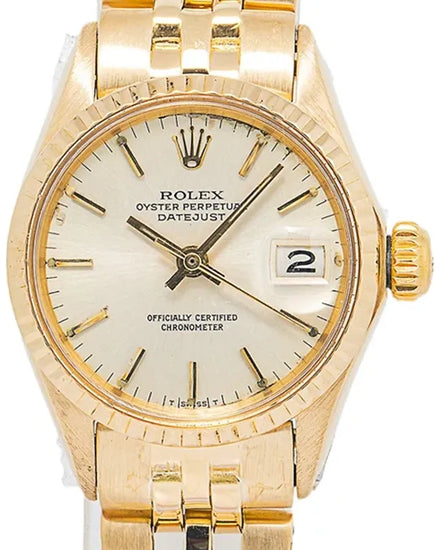 Rolex Oyster Perpetual Lady Date 26MM Champagne Dial Yellow Gold Jubilee Bracelet (6517)