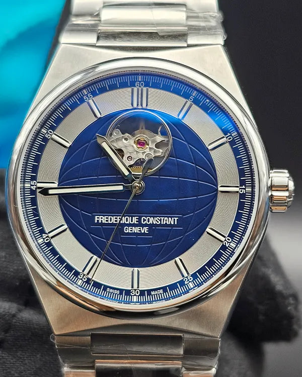 No Reserve - Frederique Constant Highlife "Heartbeat" 41MM Blue Dial Steel Bracelet (FC-310NS4NH6B)
