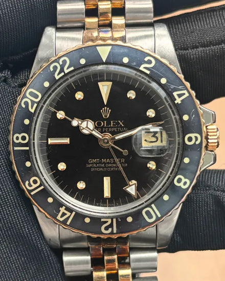 Rolex GMT-Master 40MM "Nipple" Black Dial Two-Tone Jubilee Bracelet (1675)