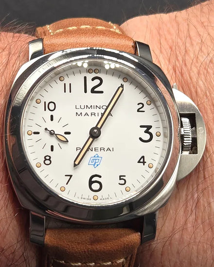 2017 Panerai Luminor Marina Logo 44MM White Dial Leather Strap (PAM00660)