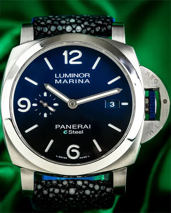 2022 Panerai Luminor Marina L.E. 44MM Blue Dial Aftermarket Rubber Strap (PAM01157)