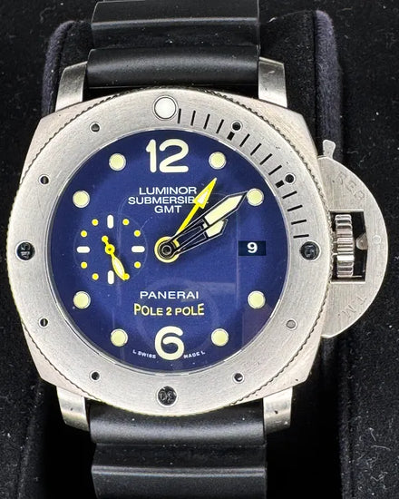 2017 Panerai Submersible GMT "Mike Horn Pole 2 Pole" L.E. 47MM Blue Dial Rubber Strap (PAM00719)
