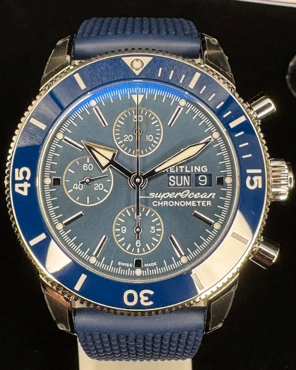 2024 Breitling Superocean Heritage II 44MM Blue Dial Rubber Strap (A13313161C1S1)