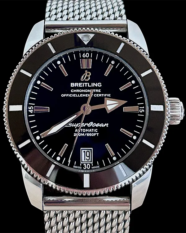 No Reserve - 2018 Breitling Superocean Heritage II 42MM Black Dial Steel Bracelet (AB201012/BF73)