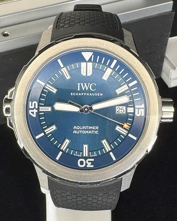 2020 IWC Schaffhausen Aquatimer "Jacques Cousteau" 42MM Blue Dial Rubber Strap (IW329005)