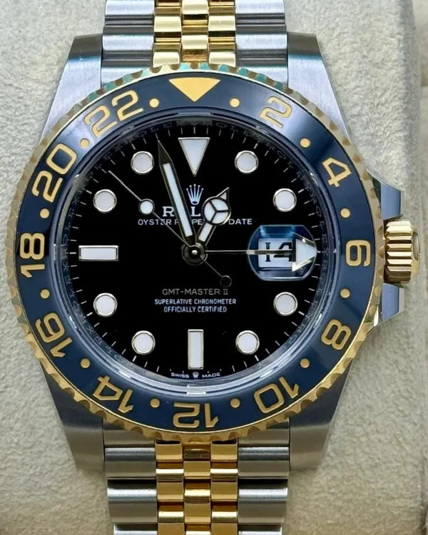 2023 Rolex GMT-Master II "Bumblebee" 40MM Black Dial Two-Tone Jubilee Bracelet (126713GRNR)