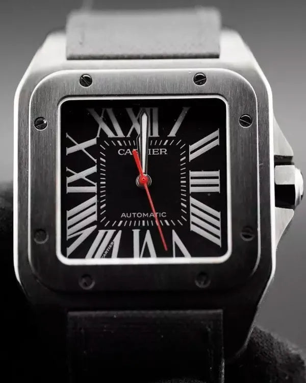 2017 Cartier Santos 100 41.3MM Black Dial Textile Strap (WSSA0006)