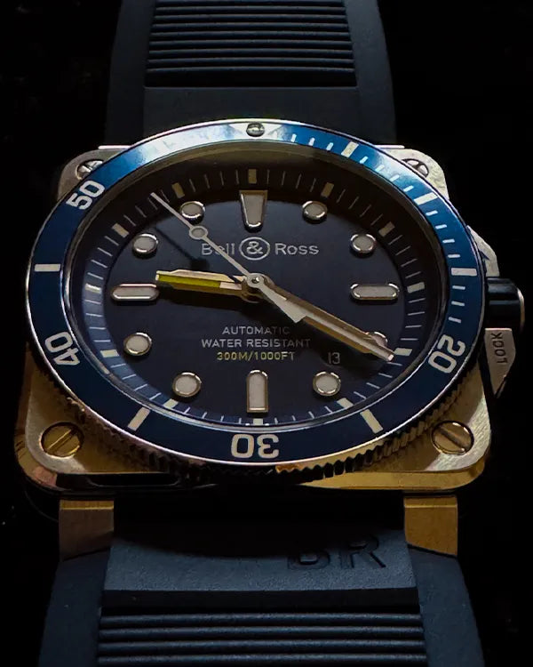 2017 Bell & Ross BR 03-92 Diver 42MM Blue Dial Rubber Strap (BR0392-D-BU-ST/SRB)