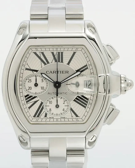 Cartier Roadster 43MM Silver Dial Steel Bracelet (W62019X6)