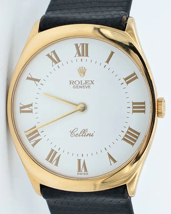 Rolex Cellini 31MM White Dial Leather Strap (4133)