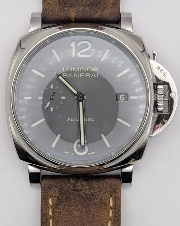 No Reserve - Panerai Luminor Due 42MM Grey Dial Leather Strap (PAM00904)