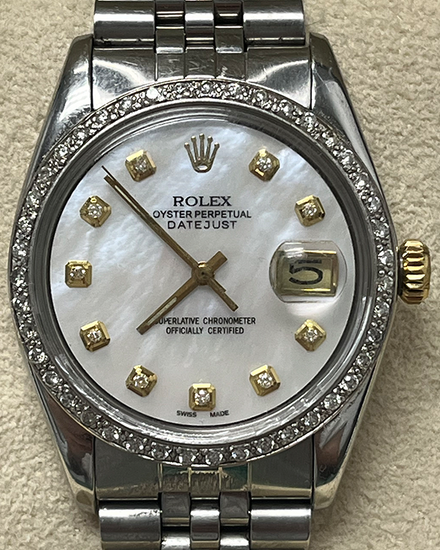 Rolex Datejust 36MM Aftermarket Mother of Pearl Dial Jubilee Bracelet (1601)