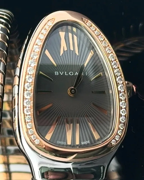 2023 Bvlgari Serpenti "Tubogas" 35MM Quartz Grey Dial Two-Tone Bracelet (102681)