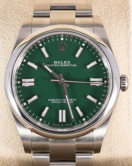 2022 Rolex Oyster Perpetual 41MM Green Dial Oyster Bracelet (124300)